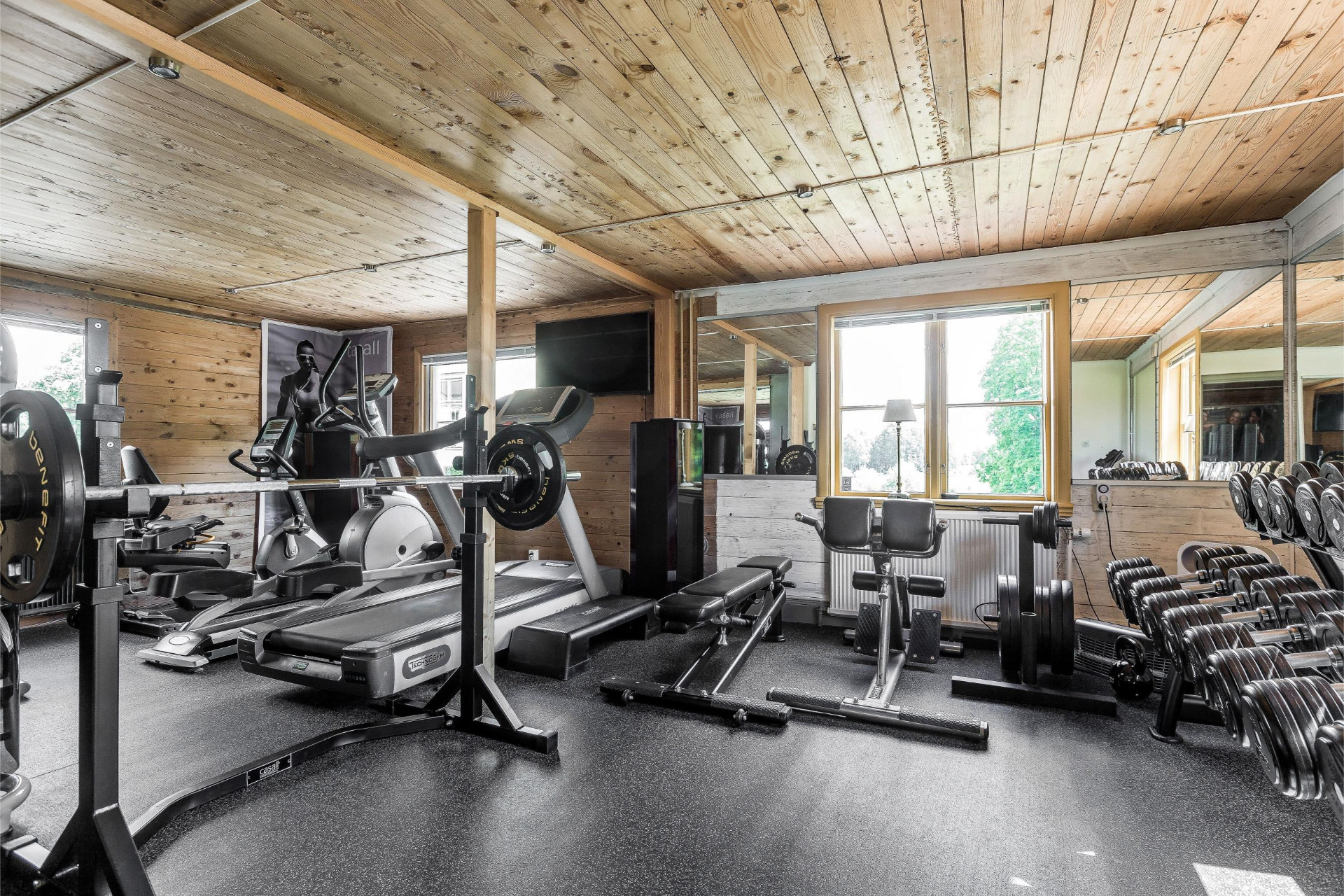 Gym med träredning